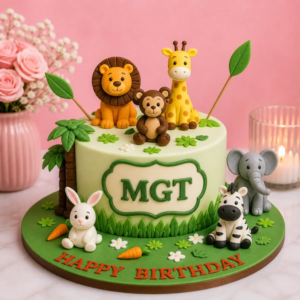 My Gifts Tree Safari Friends Birthday Cake