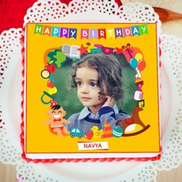 My Gifts Tree Artistic Happy Birthday Picture Cake - 2 KG