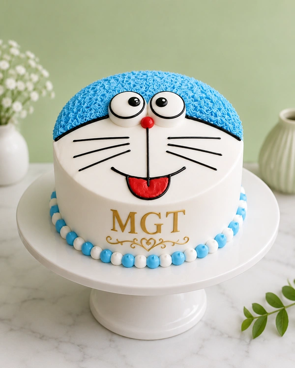 Doraemon Cartoon Expression Birthday Cake
