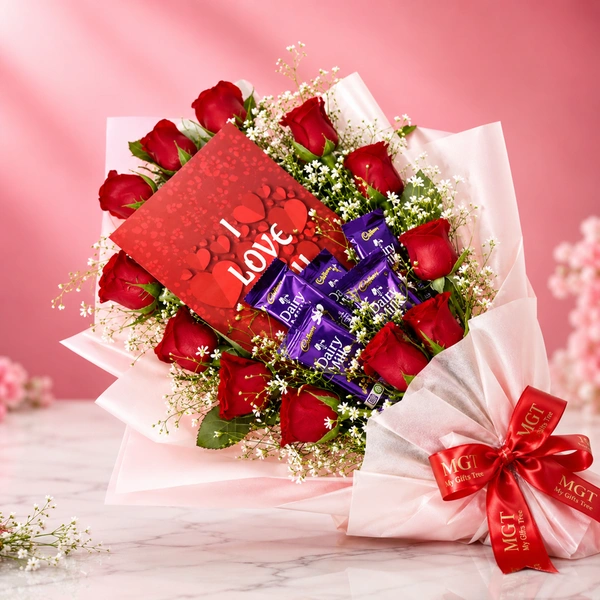 My Gifts Tree Forever Love Chocolate Rose Bouquet