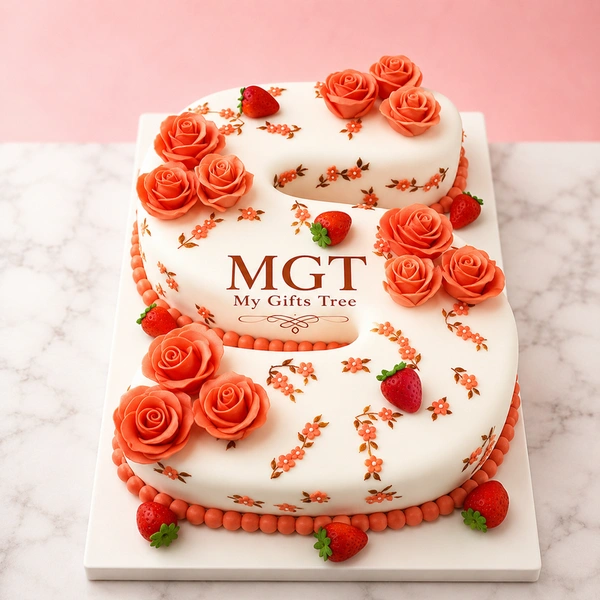 My Gifts Tree Letter s strawberry cake - 4 KG