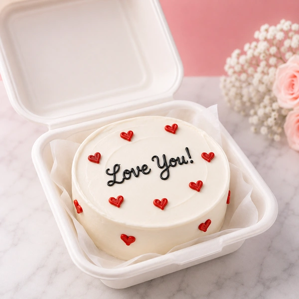 My Gifts Tree Love You Minimal White Bento Cake