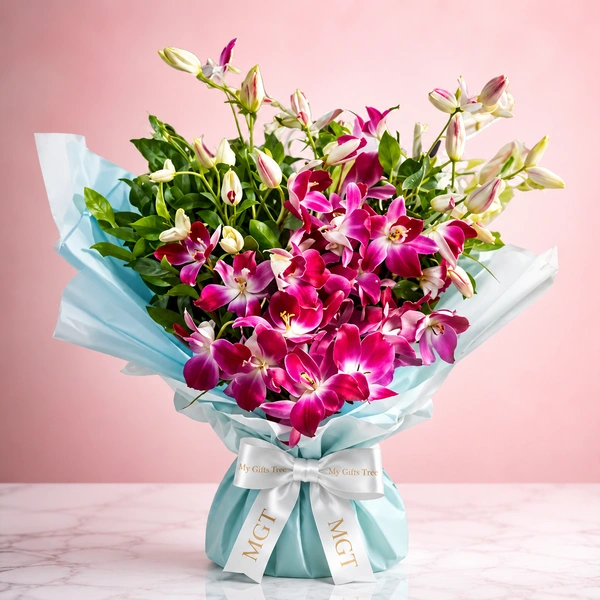 Bouquet Of Purple Orchid Glory