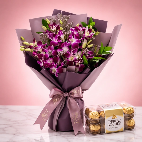 My Gifts Tree Orchid Bouquet With Chocolates