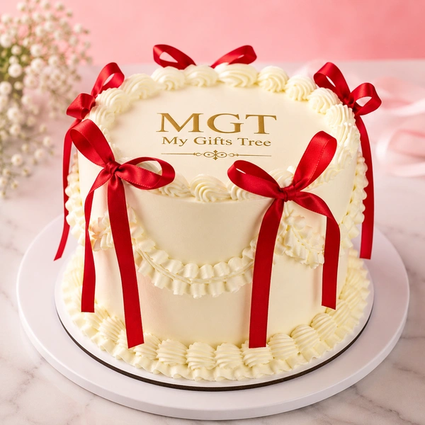 My Gifts Tree Red Ribbon Cake