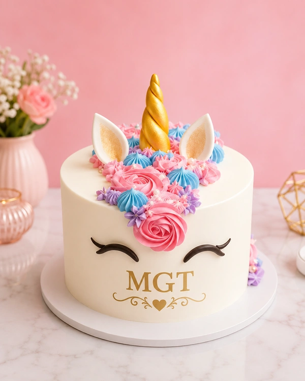 My Gifts Tree Floral beautified white unicorn cake - 3 Kg