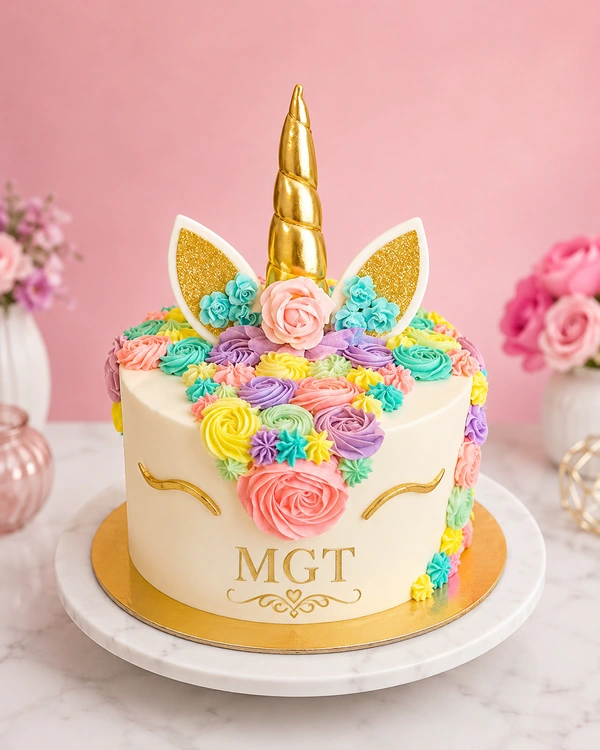 My Gifts Tree Golden Tone Vanilla Unicorn Cake - 2 Kg
