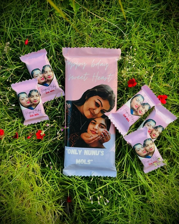 Chocolates Birthday Gift, Customized Personalized Chocolate Large Bar + Label specially for your Love, girlfriend, boyfriend, husband, wife, mother, father, grandparents
