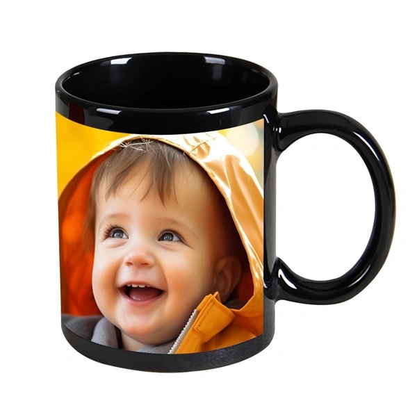 Customized Ceramic Patch Mug (Black Patch Mug) - Black