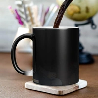 Personalized Magic Mug with Custom Photo, Name & Quote – Heat Sensitive Color Changing Ceramic Coffee Cup – Unique for Birthday, Anniversary, Valentine's Day – 325ml Black - White