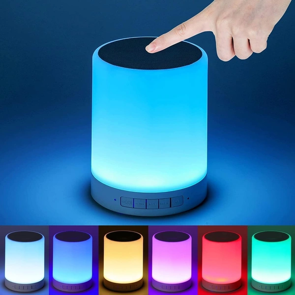 Bluetooth Speaker, Dimmable Color Night Light, Outdoor Table Lamp with Smart Touch Control, Best Gift for Men Women Teens Kids Children Sleeping