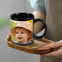 Customized Ceramic Patch Mug (Black Patch Mug) - Black