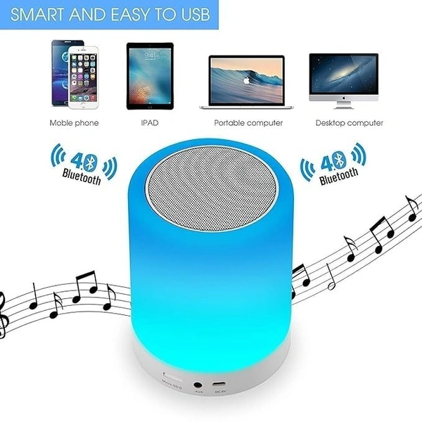 Bluetooth Speaker, Dimmable Color Night Light, Outdoor Table Lamp with Smart Touch Control, Best Gift for Men Women Teens Kids Children Sleeping