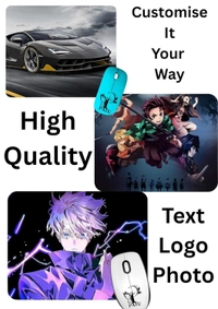 Customized/Personalized On Rubber Base Mat Finish Mouse Pad for PC/Laptop - (Your Own Logo, Text Or Photo)