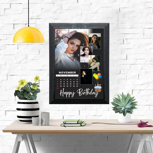 customized photo frame with birthday calendar personalized photo frame with photos, names, and messages, unique gift for birthday, anniversary, couple, friends and family. - A4