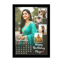 customized photo frame with birthday calendar personalized photo frame with photos, names, and messages, unique gift for birthday, anniversary, couple, friends and family. (Birthday