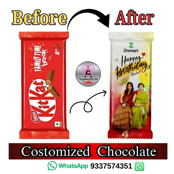 Chocolates Birthday Gift, Customized Personalized Chocolate Large Bar + Label specially for your Love, girlfriend, boyfriend, husband, wife, mother, father, grandparents