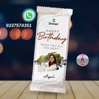Chocolates Birthday Gift, Customized Personalized Chocolate Large Bar + Label specially for your Love, girlfriend, boyfriend, husband, wife, mother, father, grandparents
