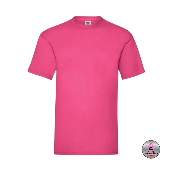 Pink T Shirt | Round Neck | Half Sleeve | Plain-Regular Fit - 4XL