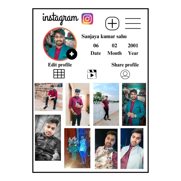 Costomized Instagram Photo frame Special Gift Birthday Anniversary Friends