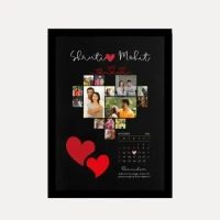 customized photo frame with birthday calendar personalized photo frame with photos, names, and messages, unique gift for birthday, anniversary, couple, friends and family. (Birthday