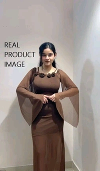 Brown Women Off-Shoulder Bodycon Mesh Maxi Dress with Rose - XS, brown