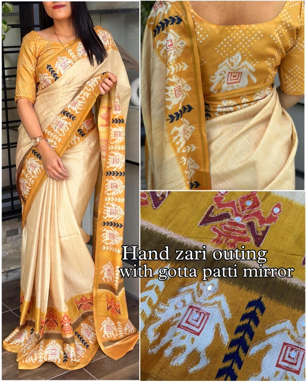 Banarasi Fusion Saree with Gota Patti and Mirror Work
