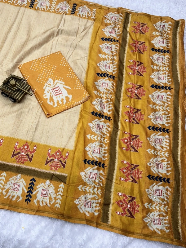 Banarasi Fusion Saree with Gota Patti and Mirror Work