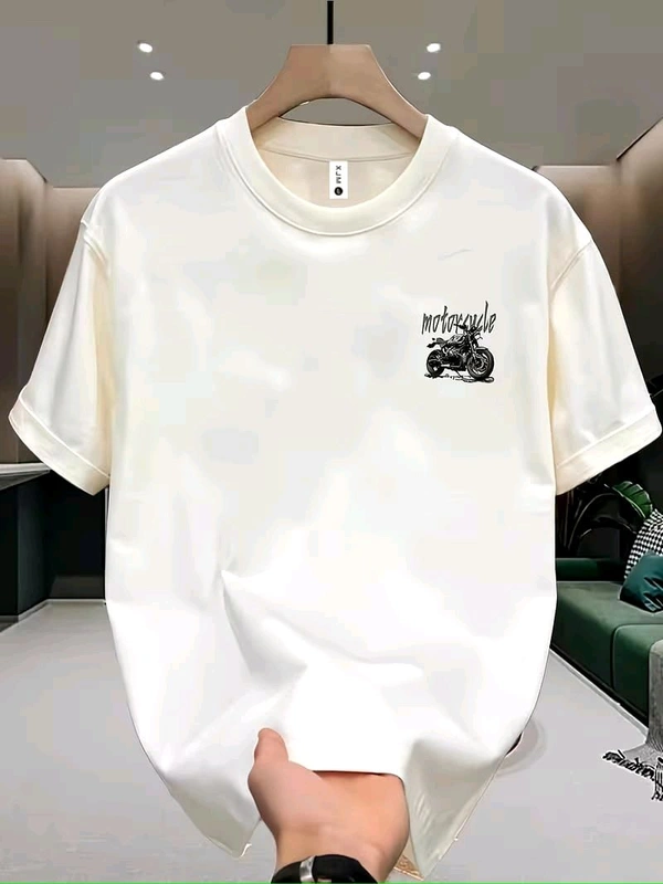 Oversized Motorcycle Print T Shirt For Unisex| 240 GSM | Premium Cotton - M-40