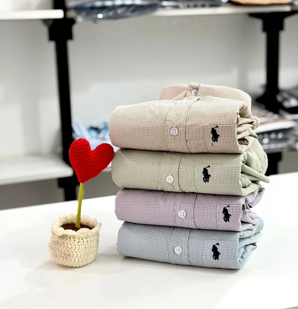 TUS (Pack of 4) Regular Fit Cotton Mini Checks Shirt | The Unity Style - L-40