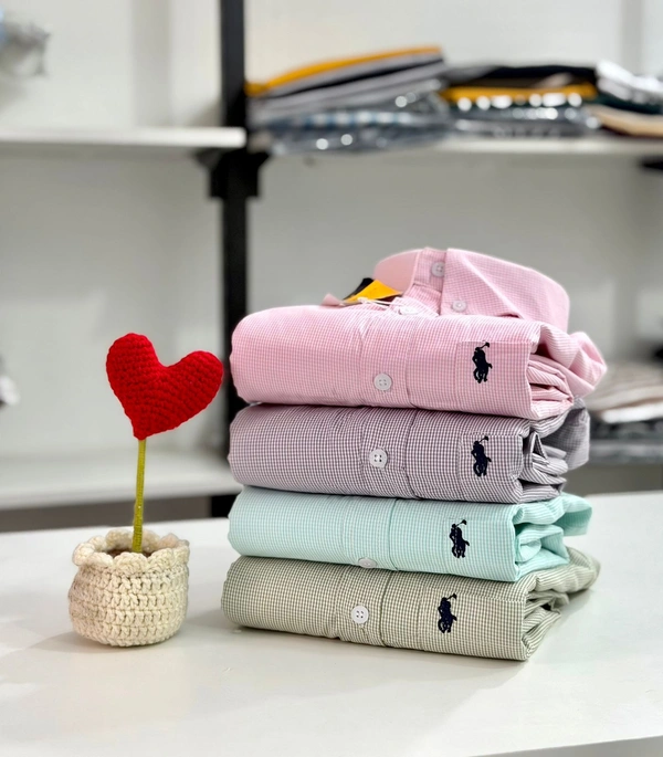 TUS (Pack of 4) Regular Fit Cotton Mini Checks Shirt | The Unity Style - L-40