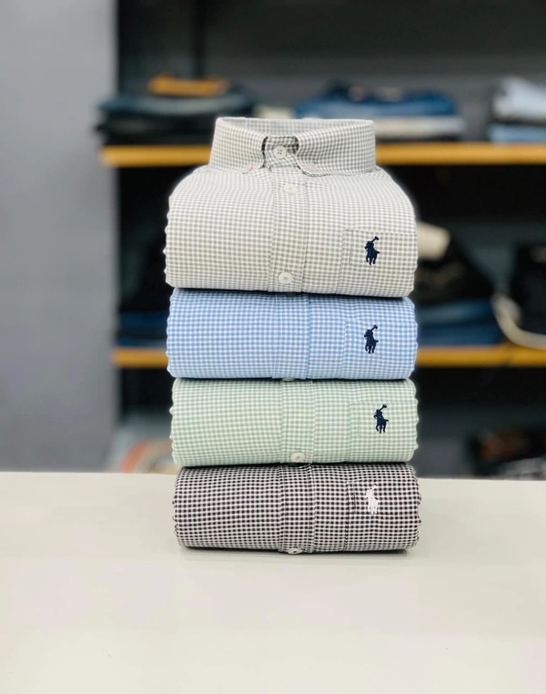 The Unity Style RL POLO Shirt Regular fit Checkd Formal Shirt (Pack Of 4) - M-38