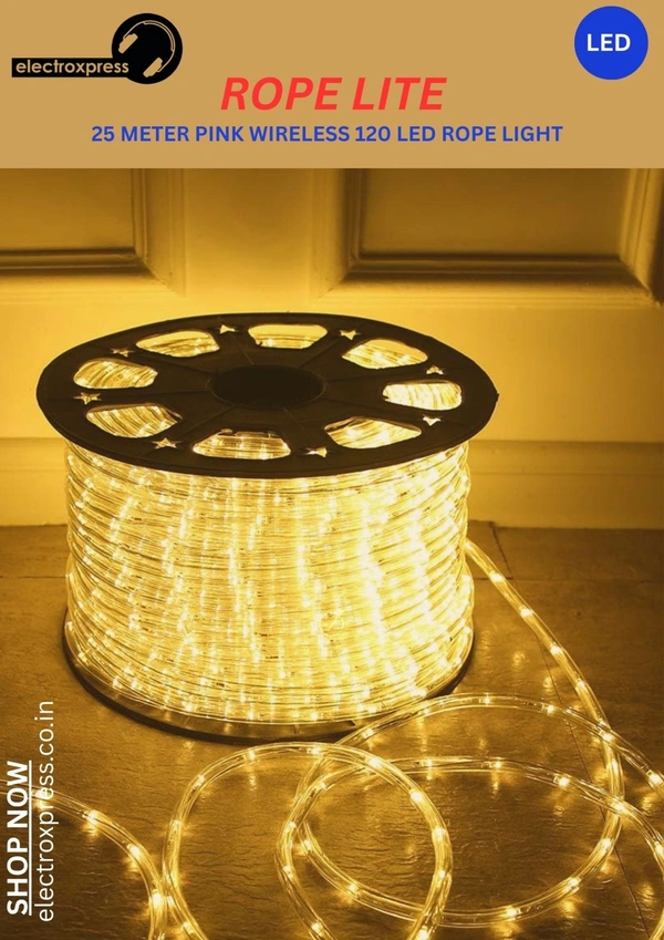  WIRELESS 25 METER 120 LED ROPE LIGHT  - Pink