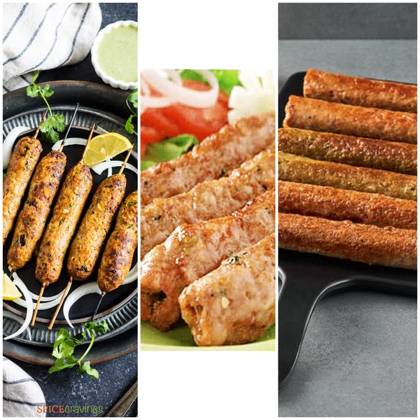 Plain Seekh + Malai Seekh + Pepper Seekh Kebab (1 Box)
