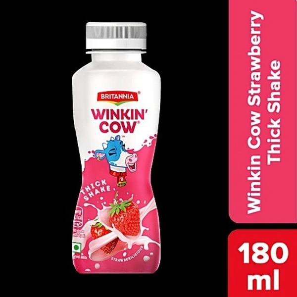 Britannia Winkin Cow Milkshake, 180 ml - Strawberry