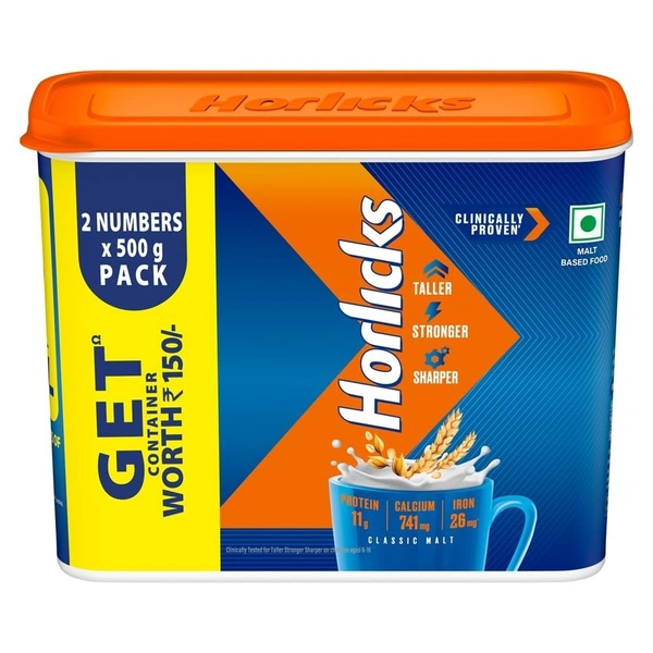 HORLICKS Witth Plastic Container - 500gx2