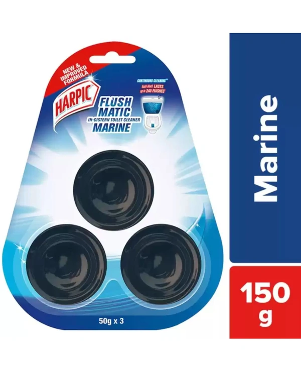 Harpic Flesh Matic In Cistern Toilet Cleaner Marine Block 3p. 150g