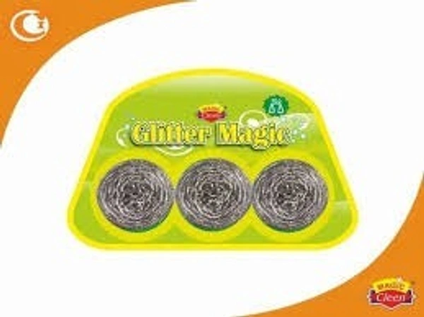 Stainless Steel Glitter Magic Scrubber Pack of 3 - Magic Cleen