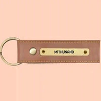 Faux Leather Keychain - Tan
