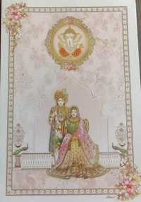 Fancy Wedding Card 1437 - 6.5 x 9.5, cream color