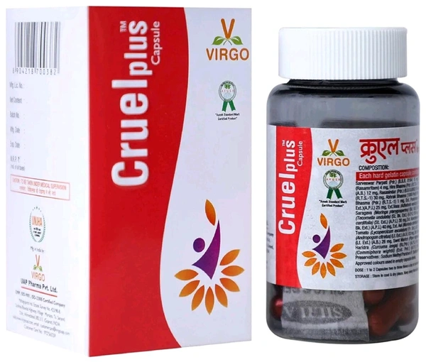 VIRGO UAP PHARMA CRUEL PLUS CAPSULE क्रुएल प्लस कैप्सूल - 30 Cap. X 3Pack