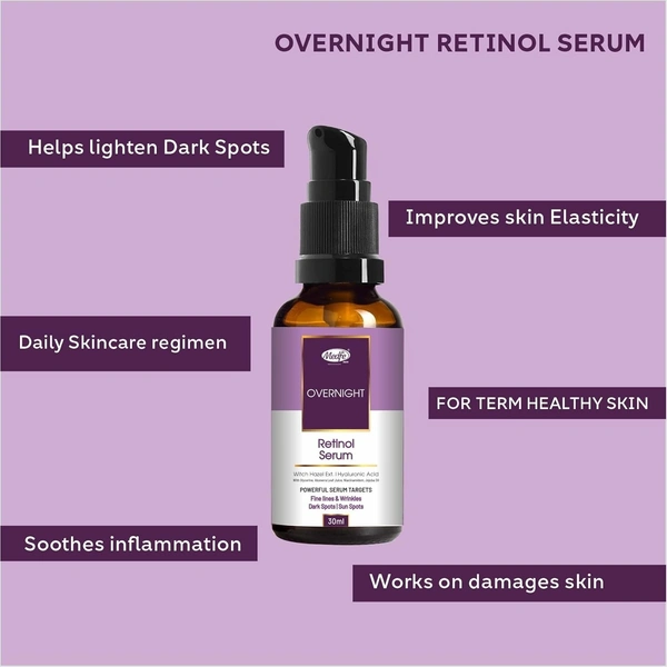 Medfe Overnight Retinol Serum for Fine Lines and Wrinkles Dark Spots - 30ML