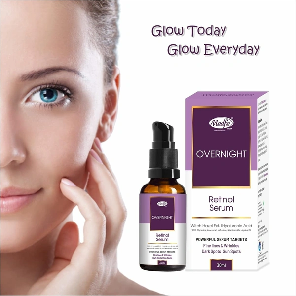 Medfe Overnight Retinol Serum for Fine Lines and Wrinkles Dark Spots - 30ML
