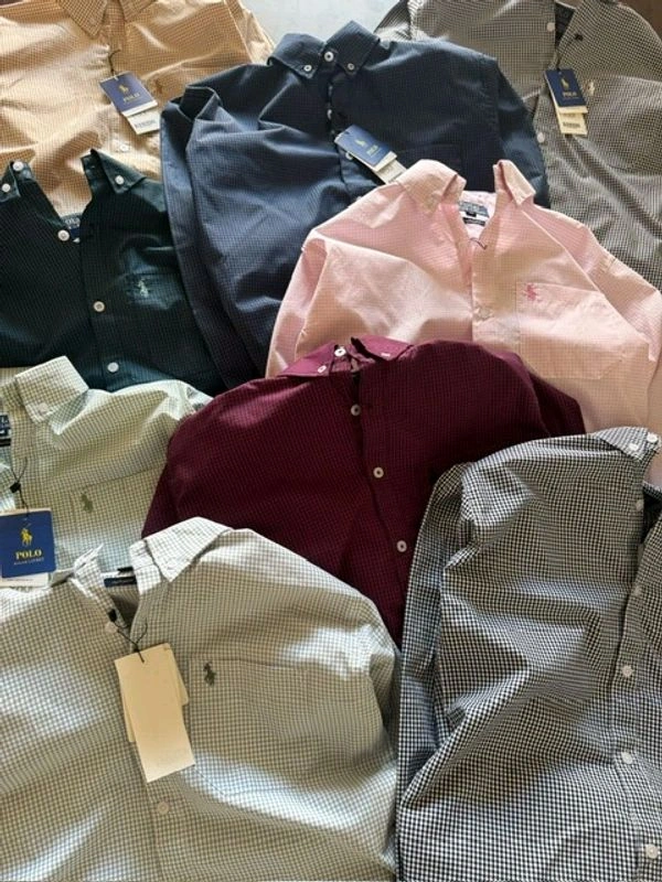 RL POLO Shirt Regular fit Gingham Checkd Formal Shirt - XXL-44