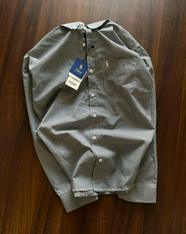 RL POLO Shirt Regular fit Gingham Checkd Formal Shirt - XL-42
