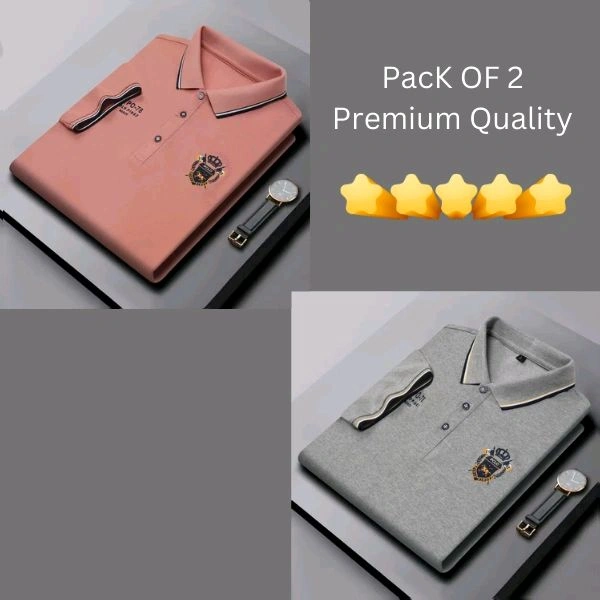 BCOZY US Polo T-Shirt Pack Of 2 | Half Sleeve | 220 GSM | Premium Quality - M-38