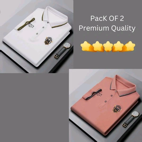 BCOZY US Polo T-Shirt Pack Of 2 | Half Sleeve | 220 GSM | Premium Quality - M-38