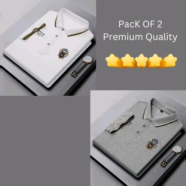 BCOZY US Polo T-Shirt Pack Of 2 | Half Sleeve | 220 GSM | Premium Quality - M-38