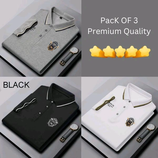 BCOZY US Polo T-Shirt Pack Of 3 | Half Sleeve | 220 GSM | Premium Quality - M-38