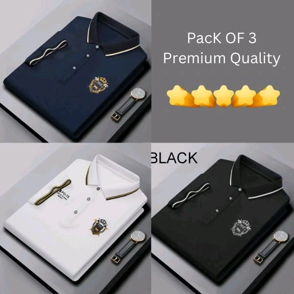 BCOZY US Polo T-Shirt Pack Of 3 | Half Sleeve | 220 GSM | Premium Quality - M-38